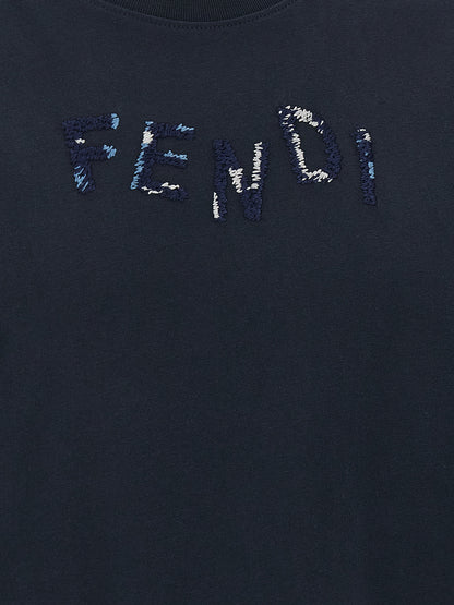 Fendi Blue Cotton T-Shirt