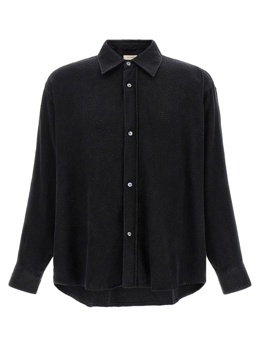 Shirt by MFPEN for men in lyocell black features an polished silhouette, showcasing a sophisticated and long-sleeve detail for a truly polished finish.