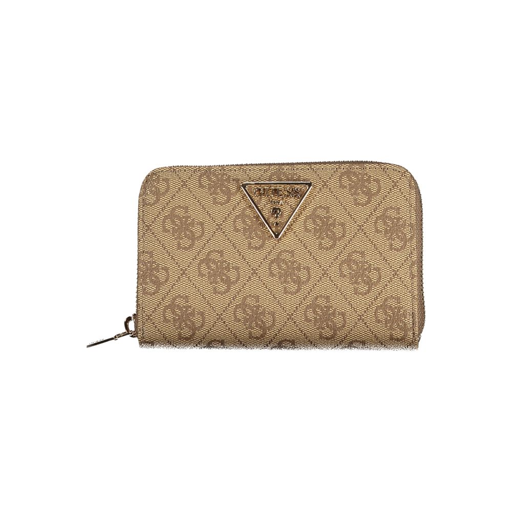 Wallet by Guess Jeans for women in polyurethane beige & signature showcases a enchanting silhouette, artfully detailed with the signature style of the Laurel Polyurethane Wallet and functional .