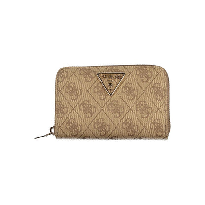 Wallet by Guess Jeans for women in polyurethane beige & signature showcases a enchanting silhouette, artfully detailed with the signature style of the Laurel Polyurethane Wallet and functional .