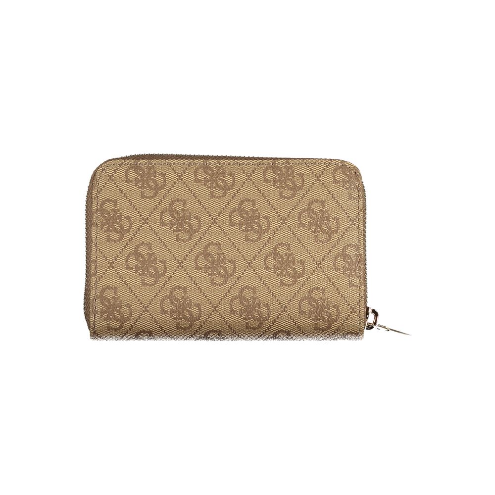 Wallet by Guess Jeans for women in polyurethane beige & signature presents a streamlined silhouette, showcasing the sophisticated design of the Laurel Polyurethane Wallet collection with functional .