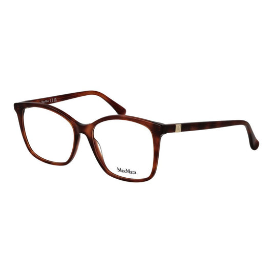 Eyeglasses Frames by Max Mara for women in acetate and brown showcases a refined silhouette, detailed with a brown coloured frame finish and a sophisticated full-frame frame design.