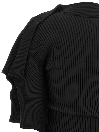 Blouse by Issey Miyake for women in polyester black features an architectural silhouette with a refined and elegant for a architectural look.