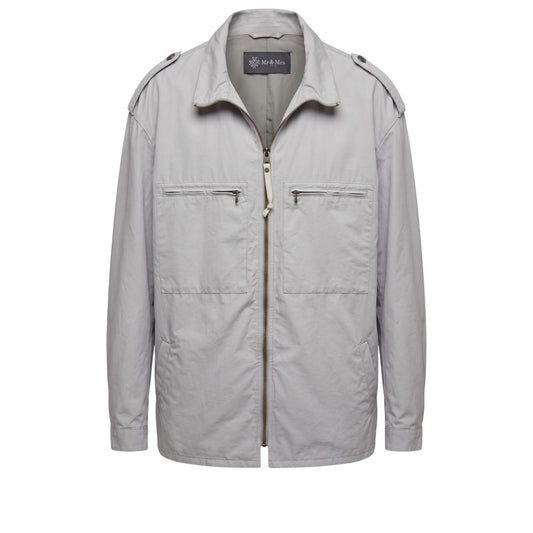 Windbreaker Jacket by Mr&Mrs Italy for men in polyurethane polyamide & cotton bicolour & green features an perennial silhouette with a refined and perennial pockets & windproof for a sophisticated weather-resistant look.