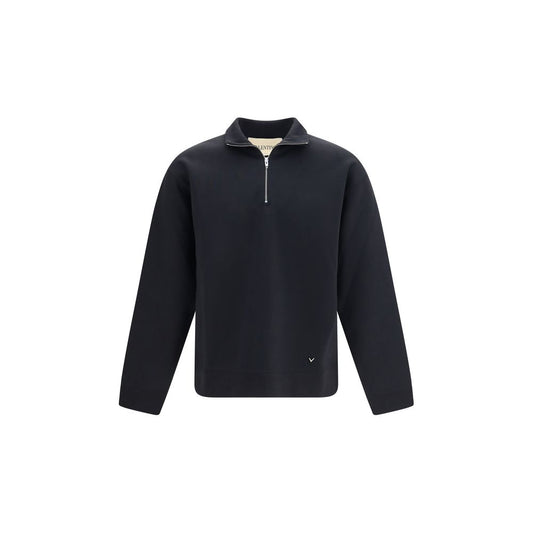 Sweatshirt by Valentino Garavani for men in cotton polyester black features a unrivaled silhouette with a refined high-neck neckline and unrivaled long-sleeve detailing for a sophisticated look.
