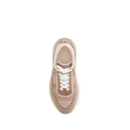 Athletic Sneakers by Chloé for women in nylon polyester & cotton beige & monogram features an timeless silhouette from the Women's Athletic Nylon Polyester & Cotton Sneakers collection, showcasing a timeless athletic style for a timeless look.