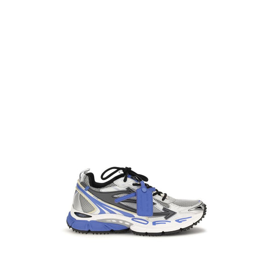 Athletic Sneakers by Off-White for men in polyamide polyethylene polyurethane & rubber gray, white & signature showcases a architectural silhouette, artfully capturing the essence of the Men's Athletic Polyamide Polyethylene Polyurethane & Rubber Sneakers with its signature architectural athletic style construction.