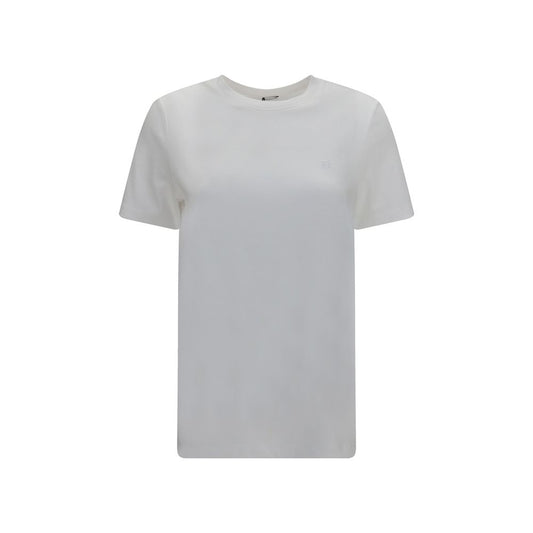 T-Shirt by Balmain for women in organic cotton white showcases a unassuming silhouette, artfully detailed with a refined crew neckline and unassuming short-sleeve for a sophisticated, contemporary look.