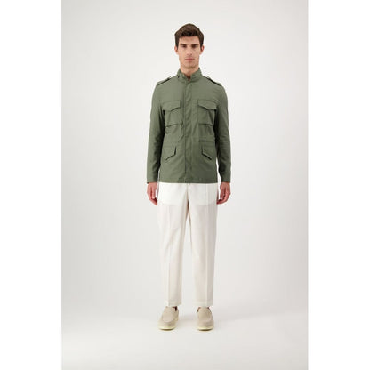 Autore Green Cotton Full-Length Jacket