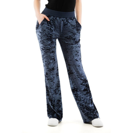 Casual Pants by Moschino for women in stretch polyester blue features a polished silhouette with a polished , reaching a polished long and finished with a polished .