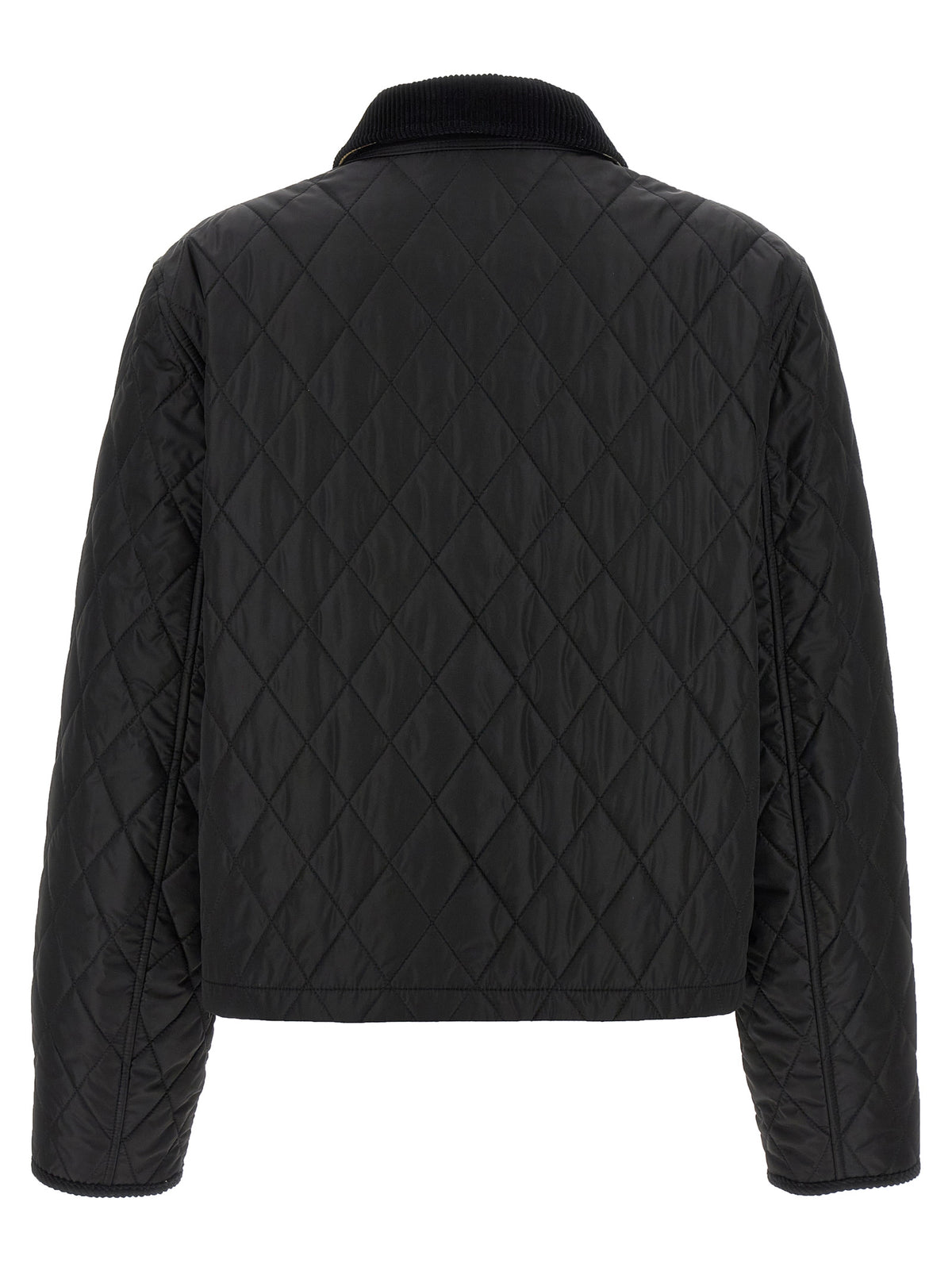 Overcoat by Burberry for women in nylon cotton corduroy twill black features a cosy chic silhouette, artfully detailed with a sophisticated and premium lightweight & pockets for a cosy chic finish.