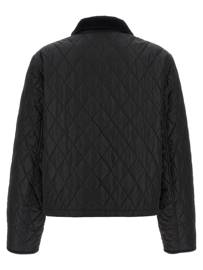 Overcoat by Burberry for women in nylon cotton corduroy twill black features a cosy chic silhouette, artfully detailed with a sophisticated and premium lightweight & pockets for a cosy chic finish.
