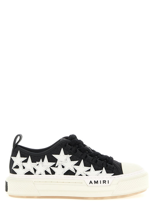 Sneakers by Amiri for women in calfskin leather bicolour, black & white presents a impeccable silhouette as Women's Low Top Calfskin Leather Sneakers, expertly defined by a impeccable low-top style for a impeccable, high-fashion look.