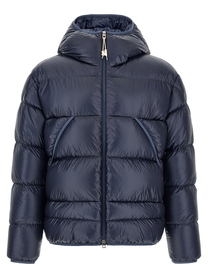 Moncler Men's Down Polyamide Felt Hooded Puffer Jacket - Blue Signature