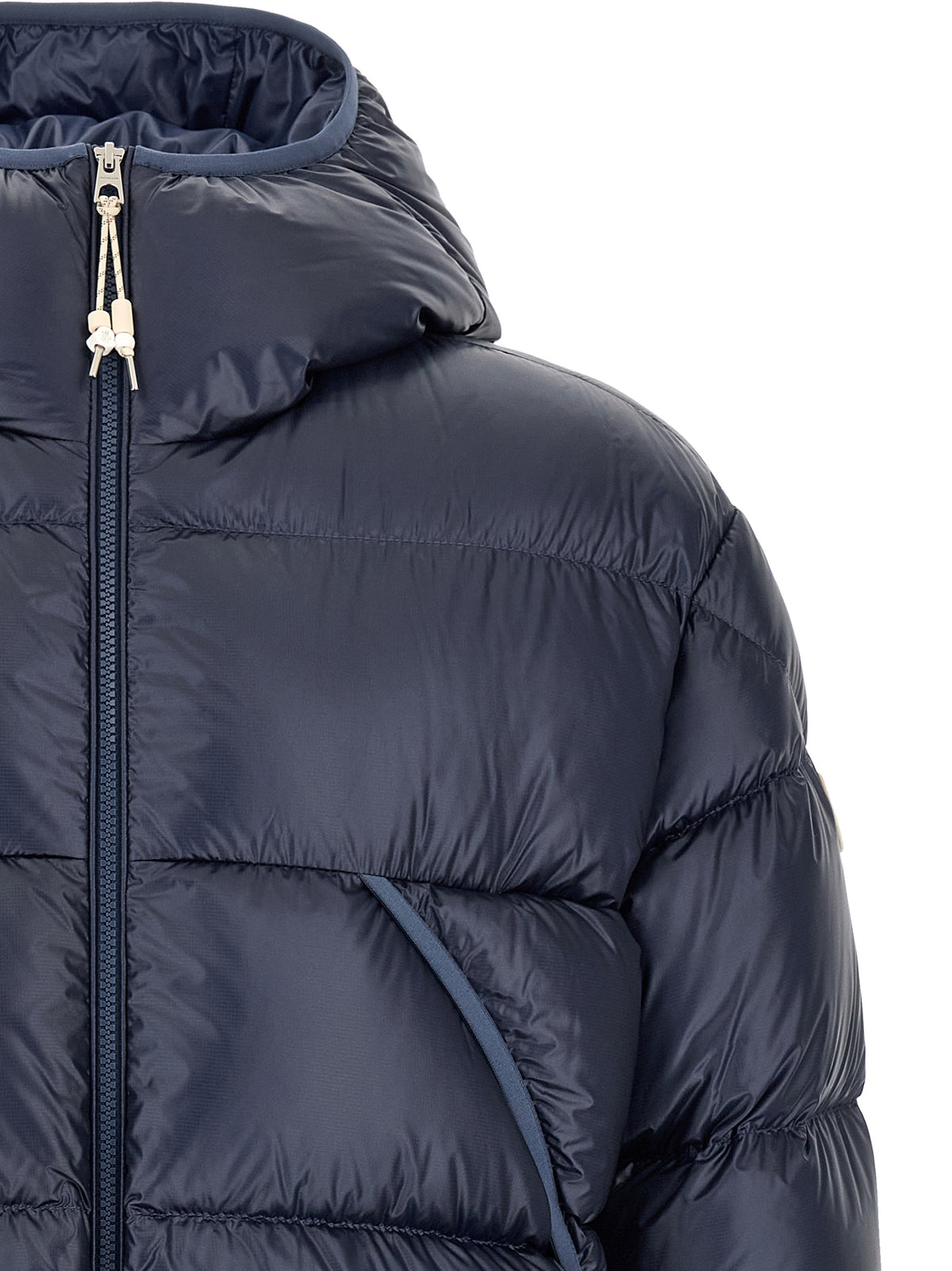 Moncler Men's Down Polyamide Felt Hooded Puffer Jacket - Blue Signature