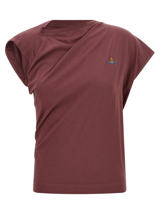 T-Shirt by Vivienne Westwood for women in cotton bordeaux features an on trend silhouette, perfectly showcasing a on trend sleeveless and for an elevated aesthetic.