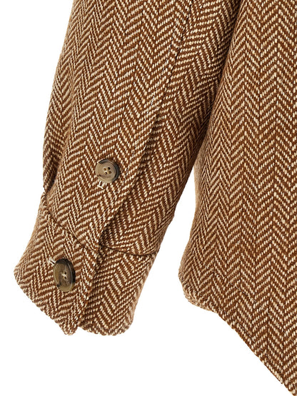 Ami Paris Brown Virgin Wool Jacket