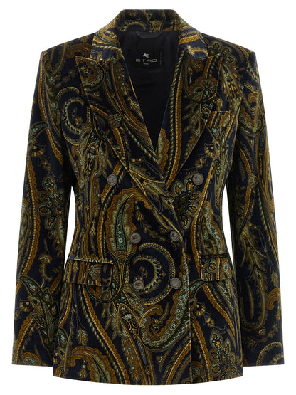 Etro Blue Cotton Blazer