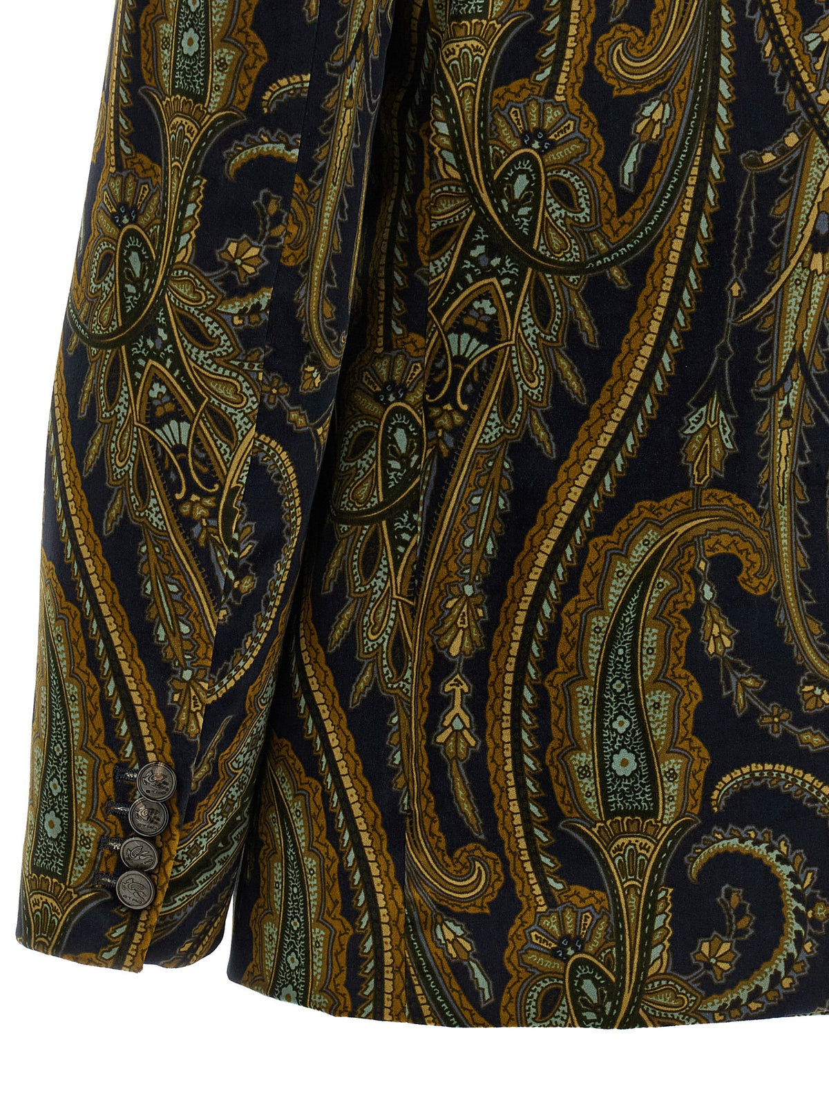 Etro Blue Cotton Blazer