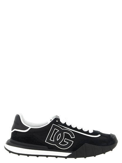 Dolce & Gabbana Black Polyamide Athletic Sneakers