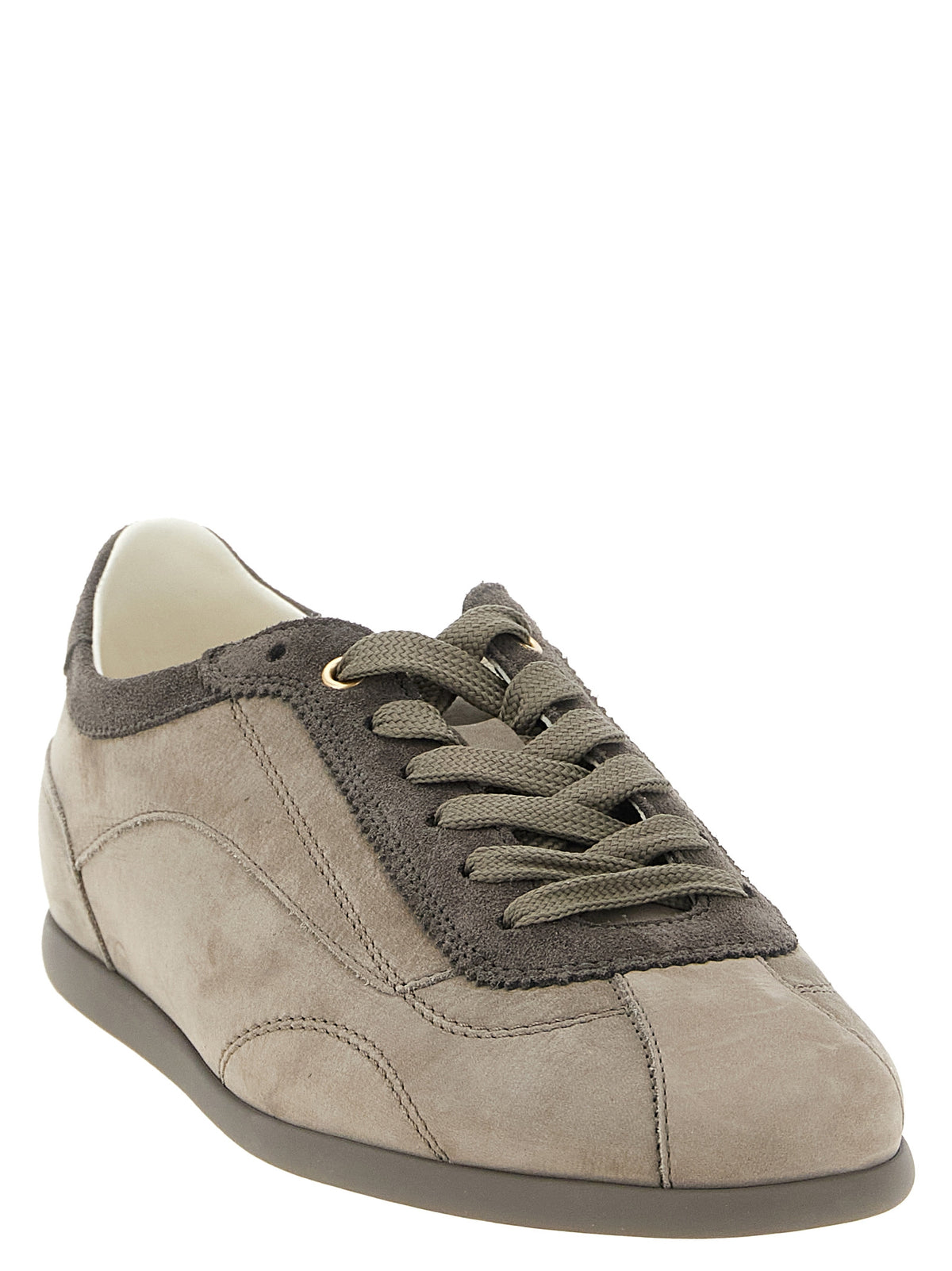 Brunello Cucinelli Gray Calfskin Low Top Sneakers