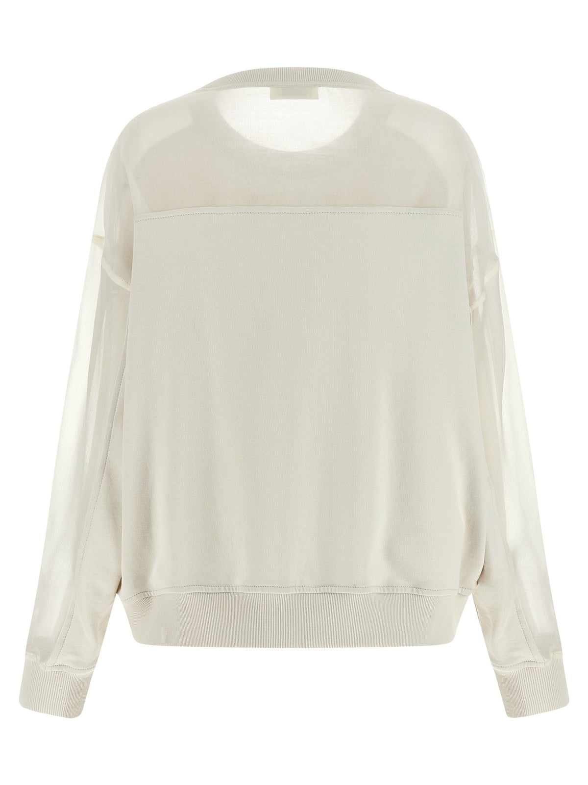 Activewear Sweatshirt by Brunello Cucinelli for women in cotton transparent & white presents a ergonomic silhouette, showcasing a sophisticated and detailed with premium for a ergonomic finish.