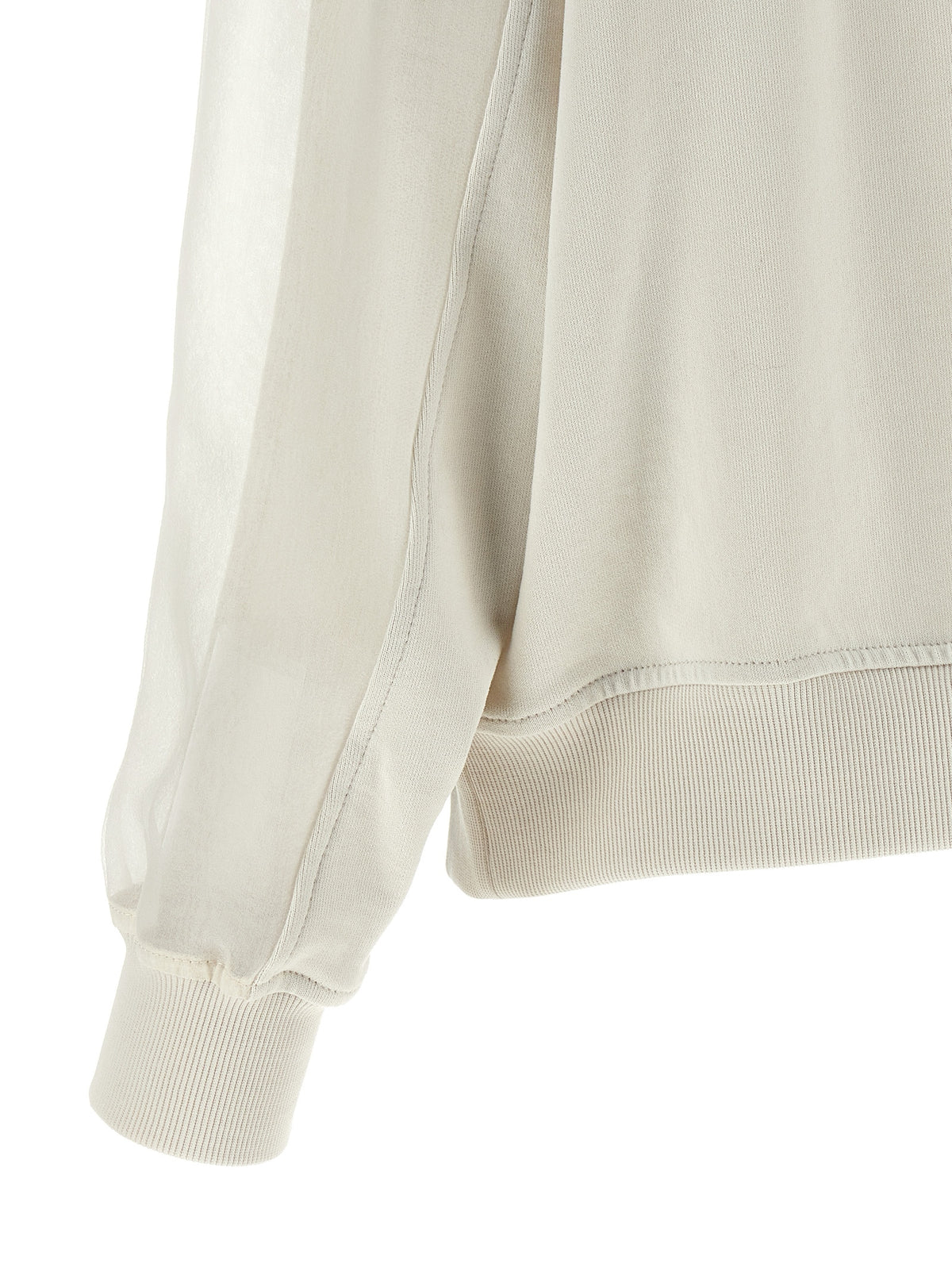 Activewear Sweatshirt by Brunello Cucinelli for women in cotton transparent & white presents a dynamic silhouette, featuring a dynamic and detailed with functional .