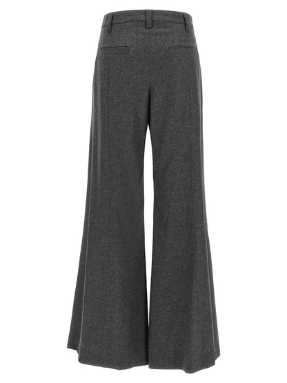 Brunello Cucinelli Gray Virgin Wool Flared Pants