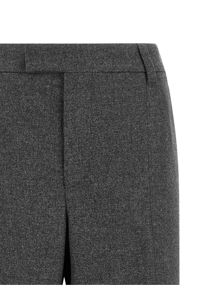 Brunello Cucinelli Gray Virgin Wool Flared Pants