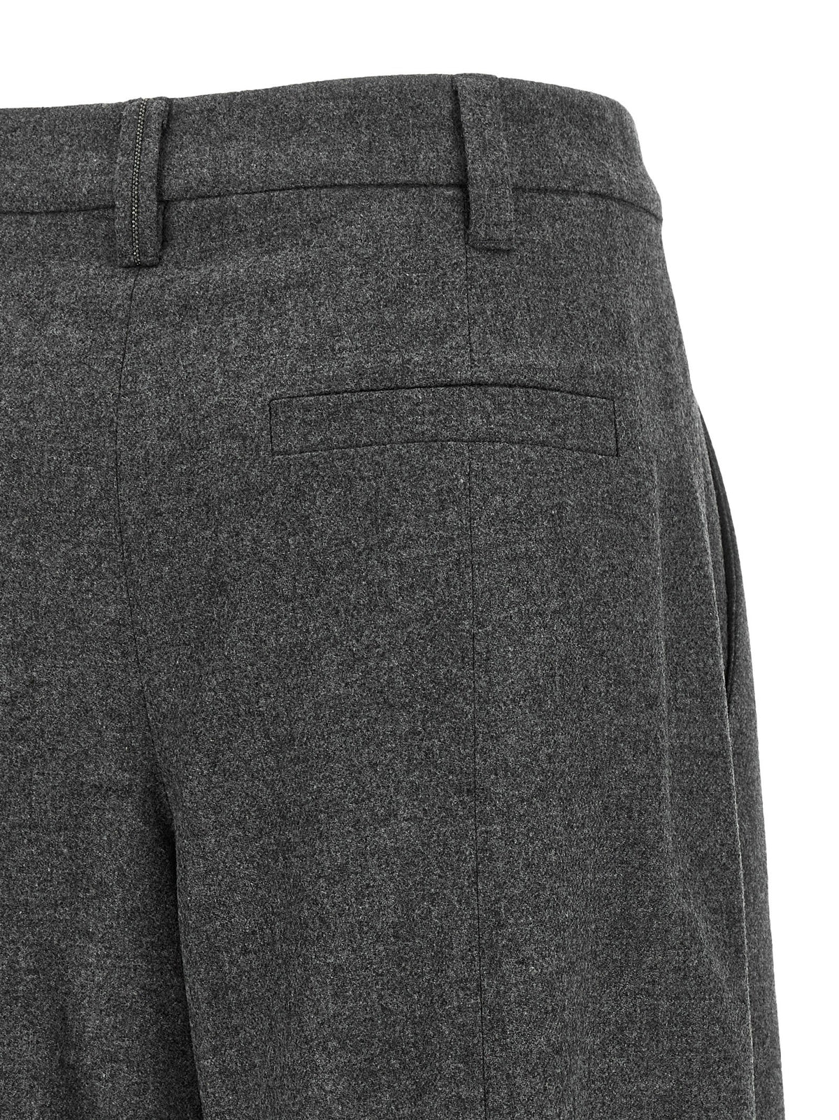 Brunello Cucinelli Gray Virgin Wool Flared Pants