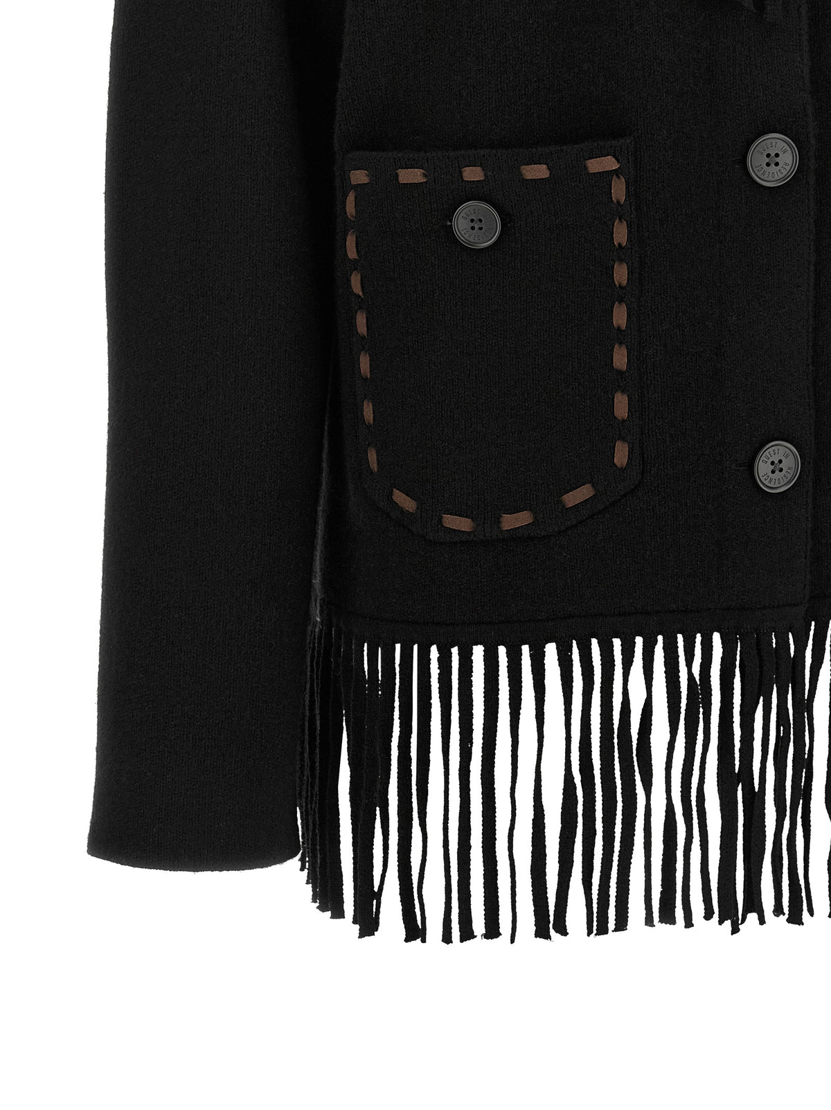 Guest in Residence Black Wool Full-Length Jacket