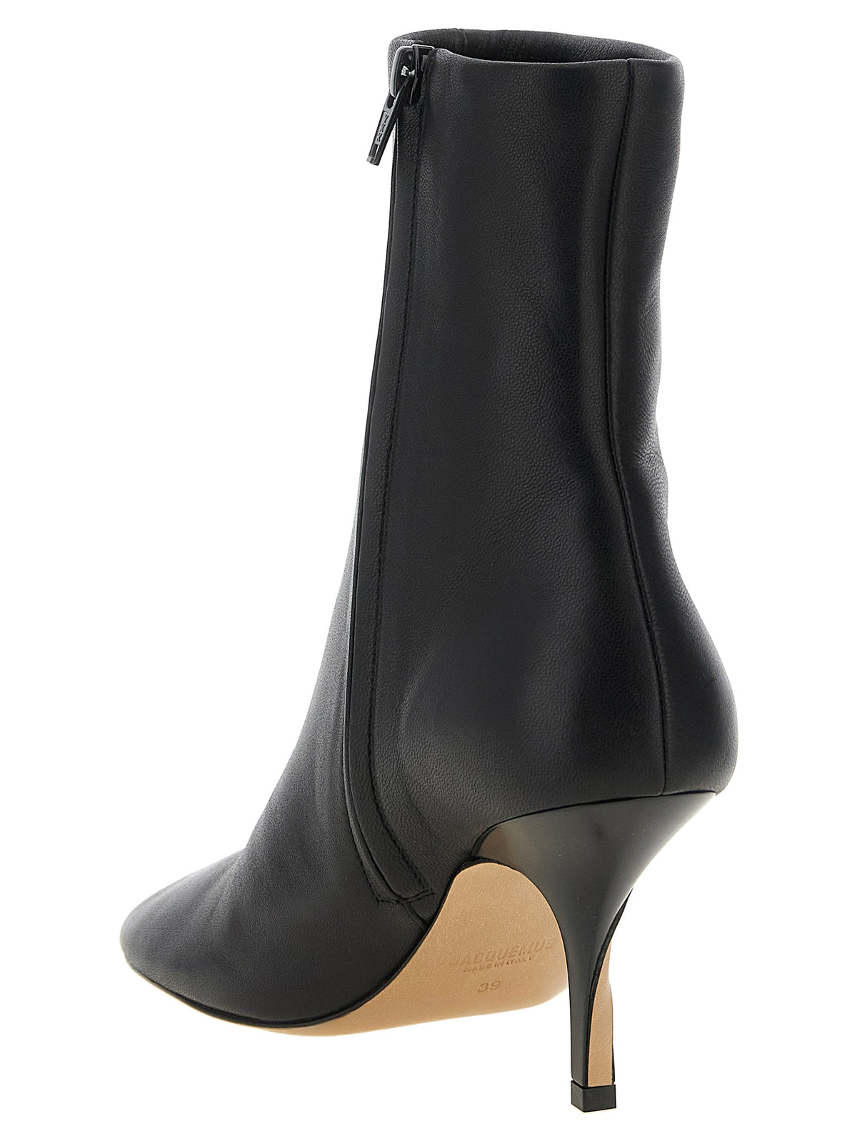 Jacquemus Black Lamb Leather Ankle Boots
