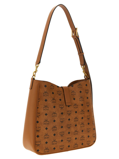 MCM Brown Polyethylene Shoulder Bag