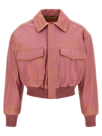 Diesel Multicolor Lamb Leather Leather Jacket