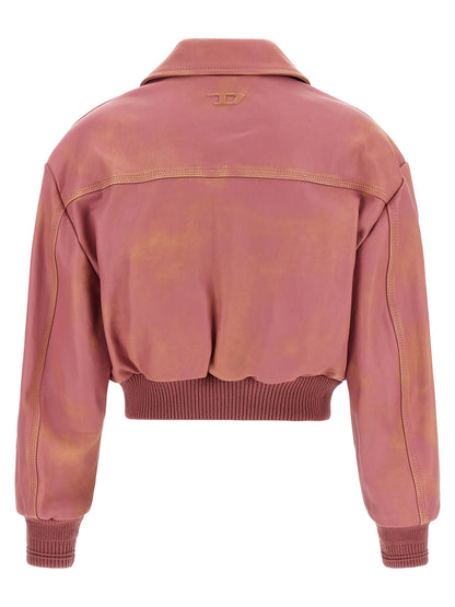 Diesel Multicolor Lamb Leather Leather Jacket