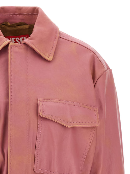 Diesel Multicolor Lamb Leather Leather Jacket