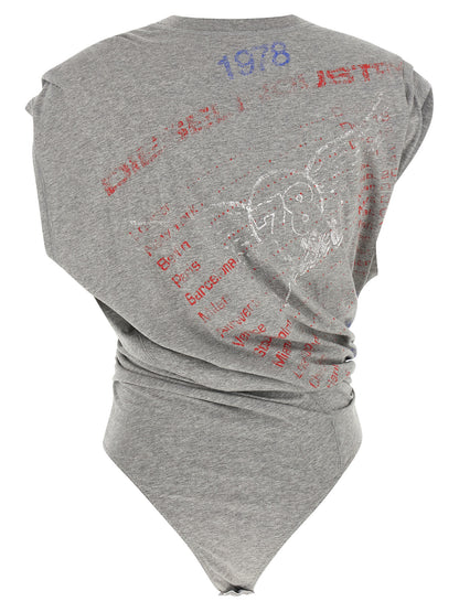 Diesel Gray Cotton Bodysuit
