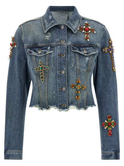 Dolce & Gabbana Blue Cotton Denim Jacket