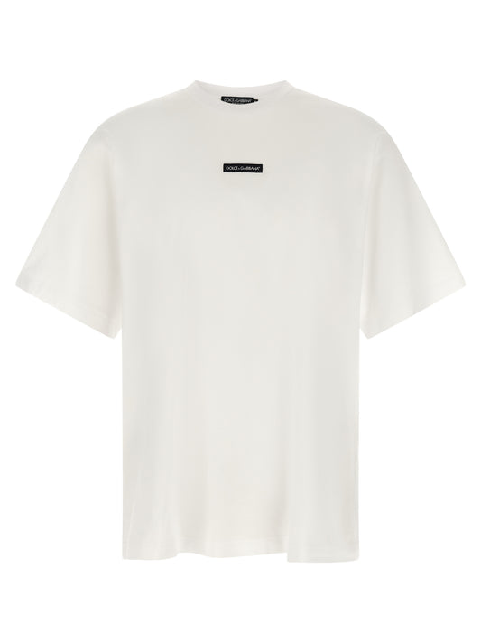 T-Shirt by Dolce & Gabbana for men in cotton white showcases a chic silhouette, artfully detailed with a chic crew neckline and short-sleeve for a chic finish.