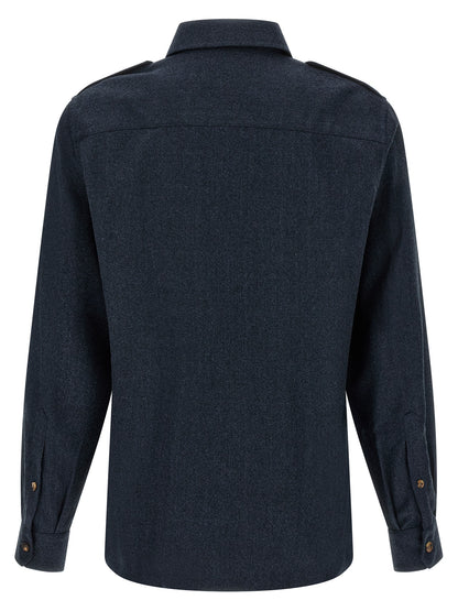 Brunello Cucinelli Blue Virgin Wool Blouse