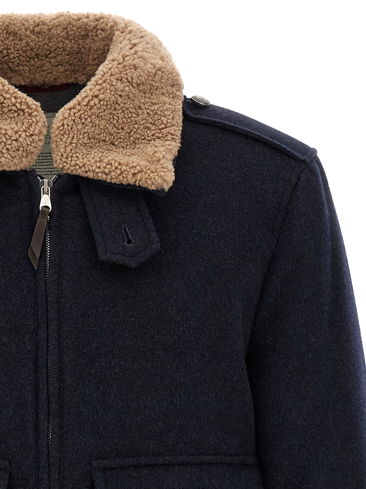 Brunello Cucinelli Blue Cashmere Bomber
