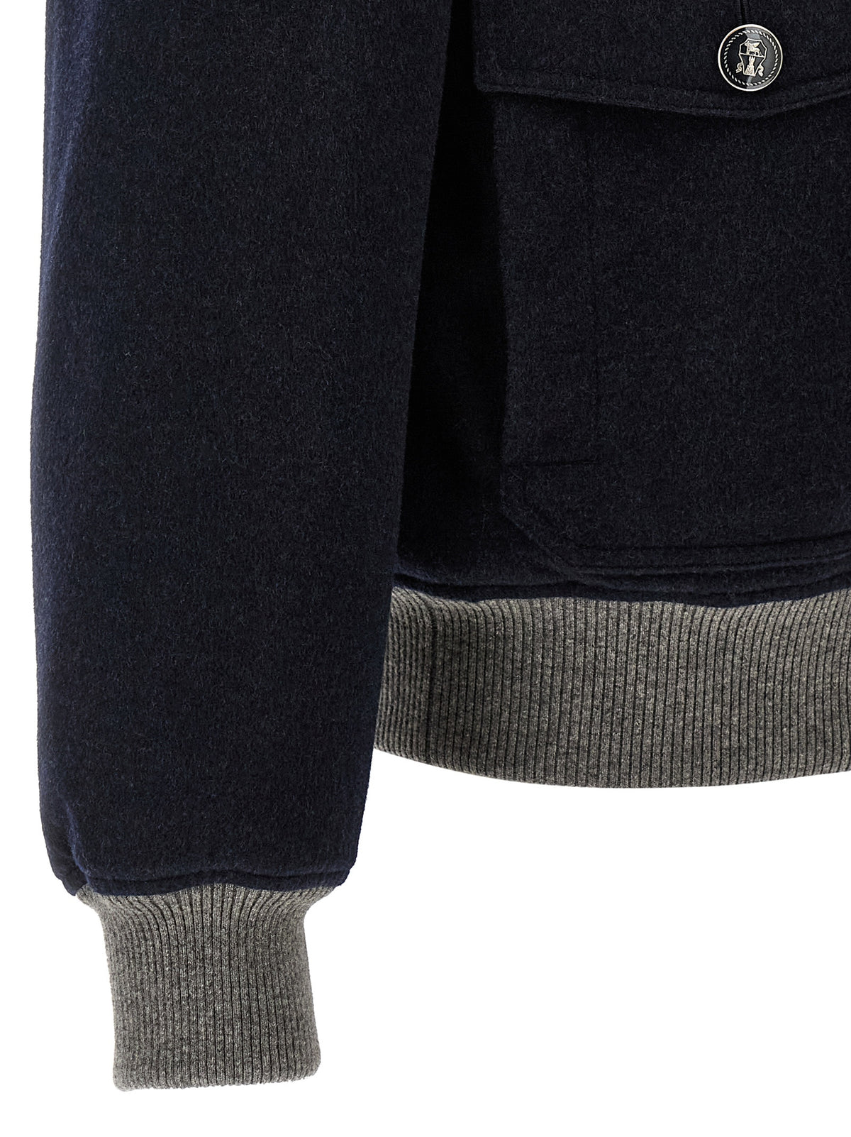 Brunello Cucinelli Blue Cashmere Bomber