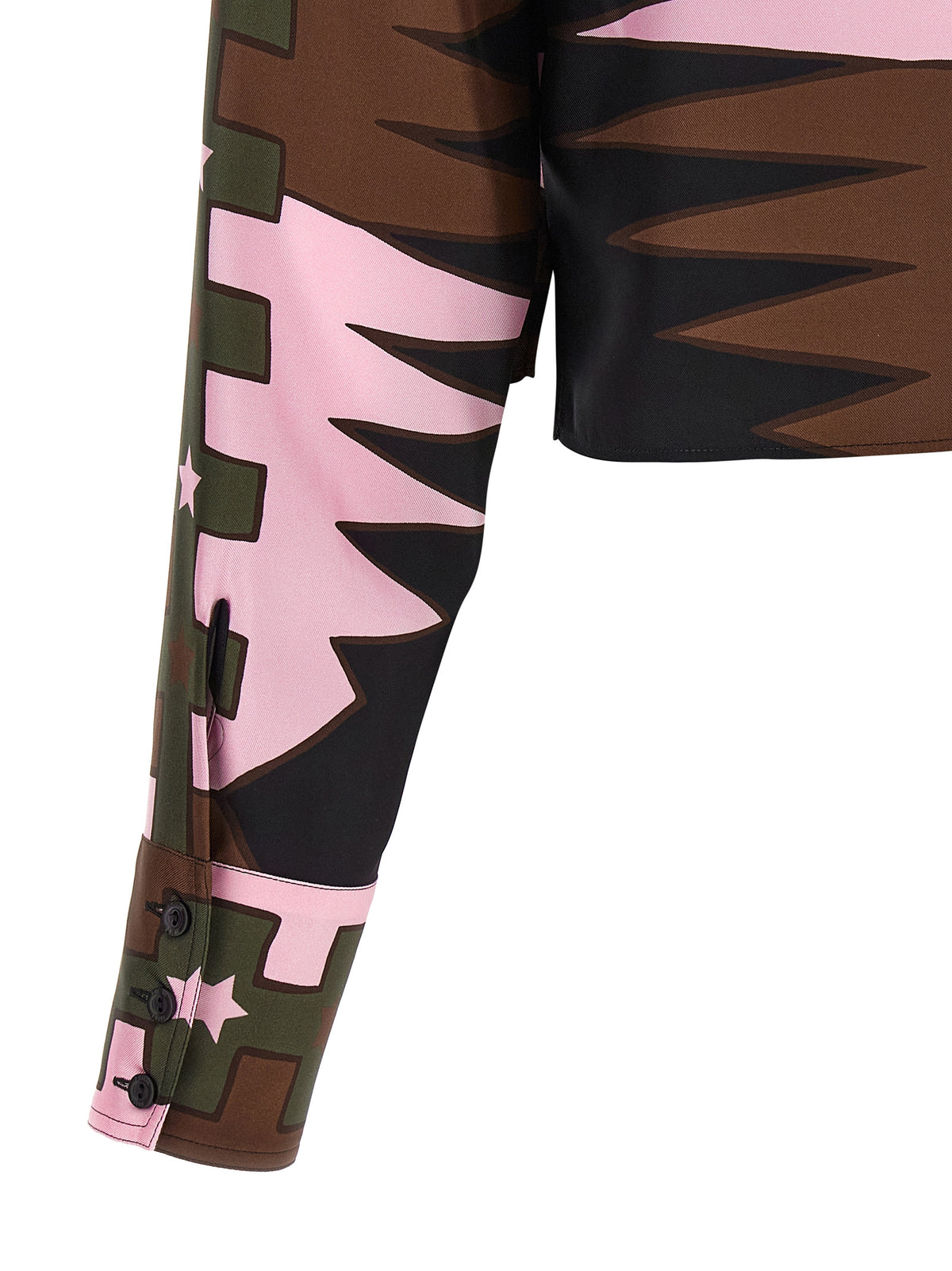 Blouse by Emilio Pucci for women in silk twill brown, khaki, multicolor, pink, patterned, signature & print showcases a sleek silhouette, elegantly detailed with a sleek and for a sleek finish.