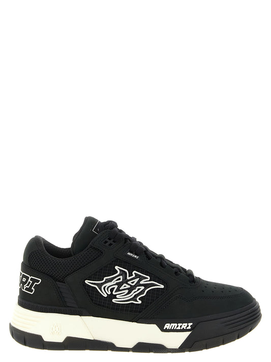 Athletic Sneakers by Amiri for men in calf leather modacrylic & rubber bicolour, natural & monogram features an effortless chic silhouette, showcasing the signature low-top style of the Star Men's Low Top Calf Leather Modacrylic & Rubber Athletic Sneakers collection with a truly effortless chic finish.