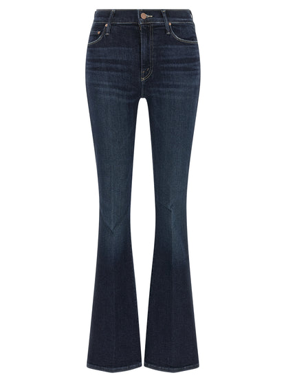 Mother Denim Blue Cotton Flared Jeans