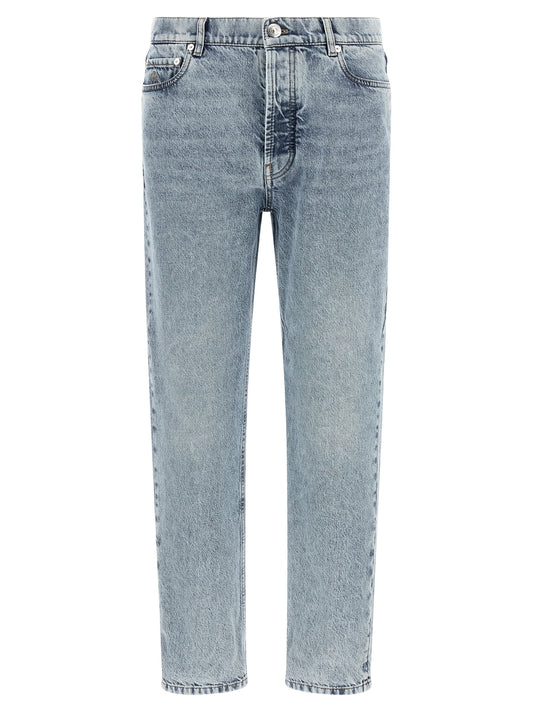 Jeans by Brunello Cucinelli for men in denim cotton light-blue features an refined tailoring silhouette, showcasing a premium with a high rise and long cut for a refined tailoring look.
