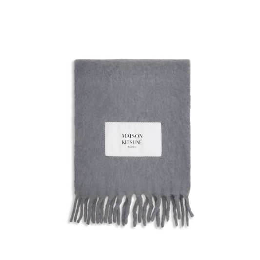 Maison Kitsuné Alpaca Wool Fringes Scarf - Gradient Gray