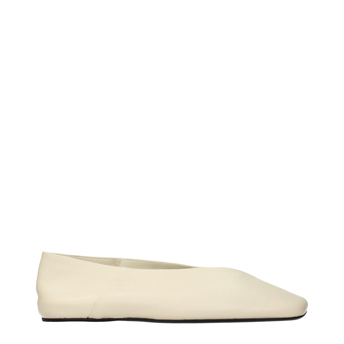 Jil Sander Women's Leather Ballet Flat Shoes - Beige