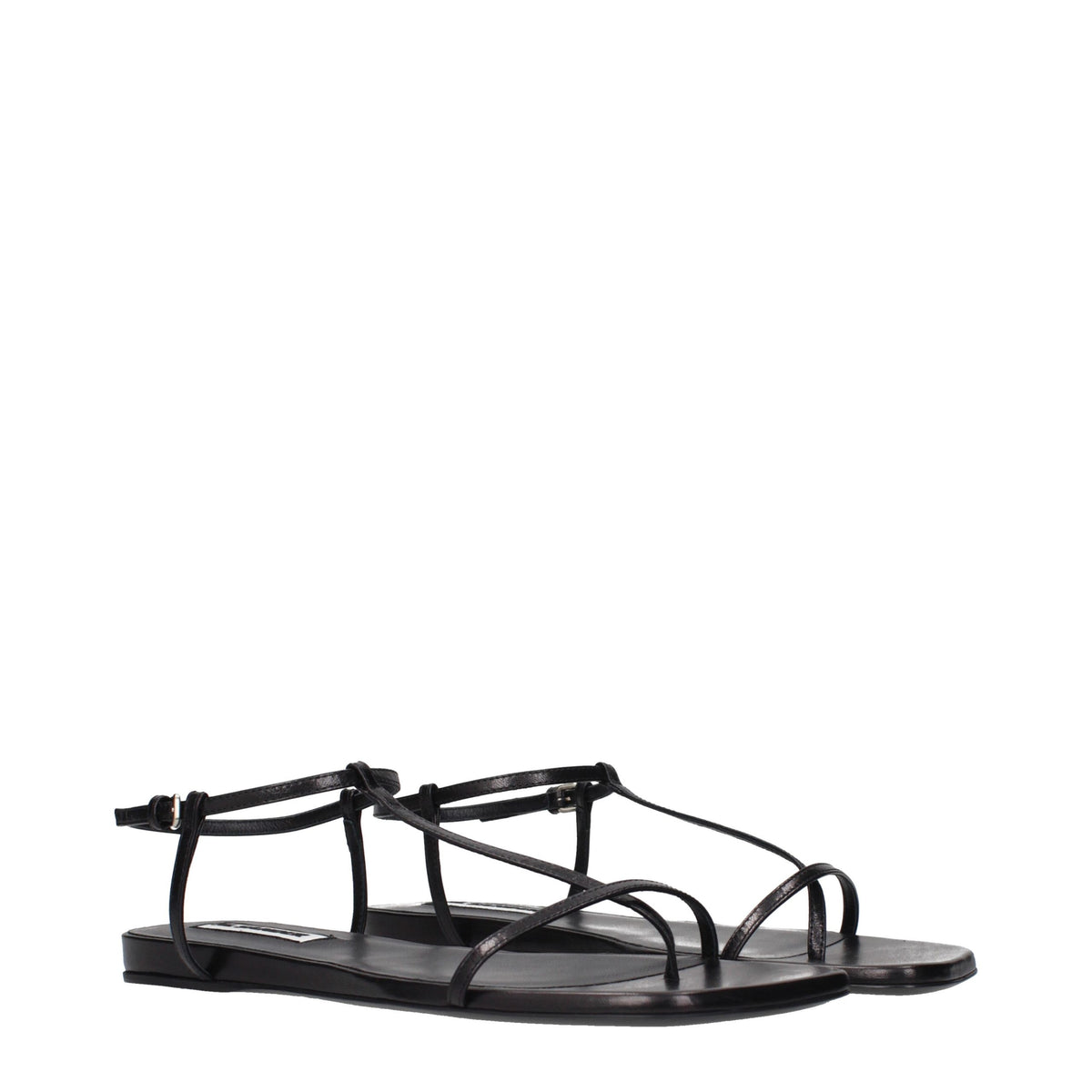 Jil Sander Women's Leather Flip-Flop Sandals - Black