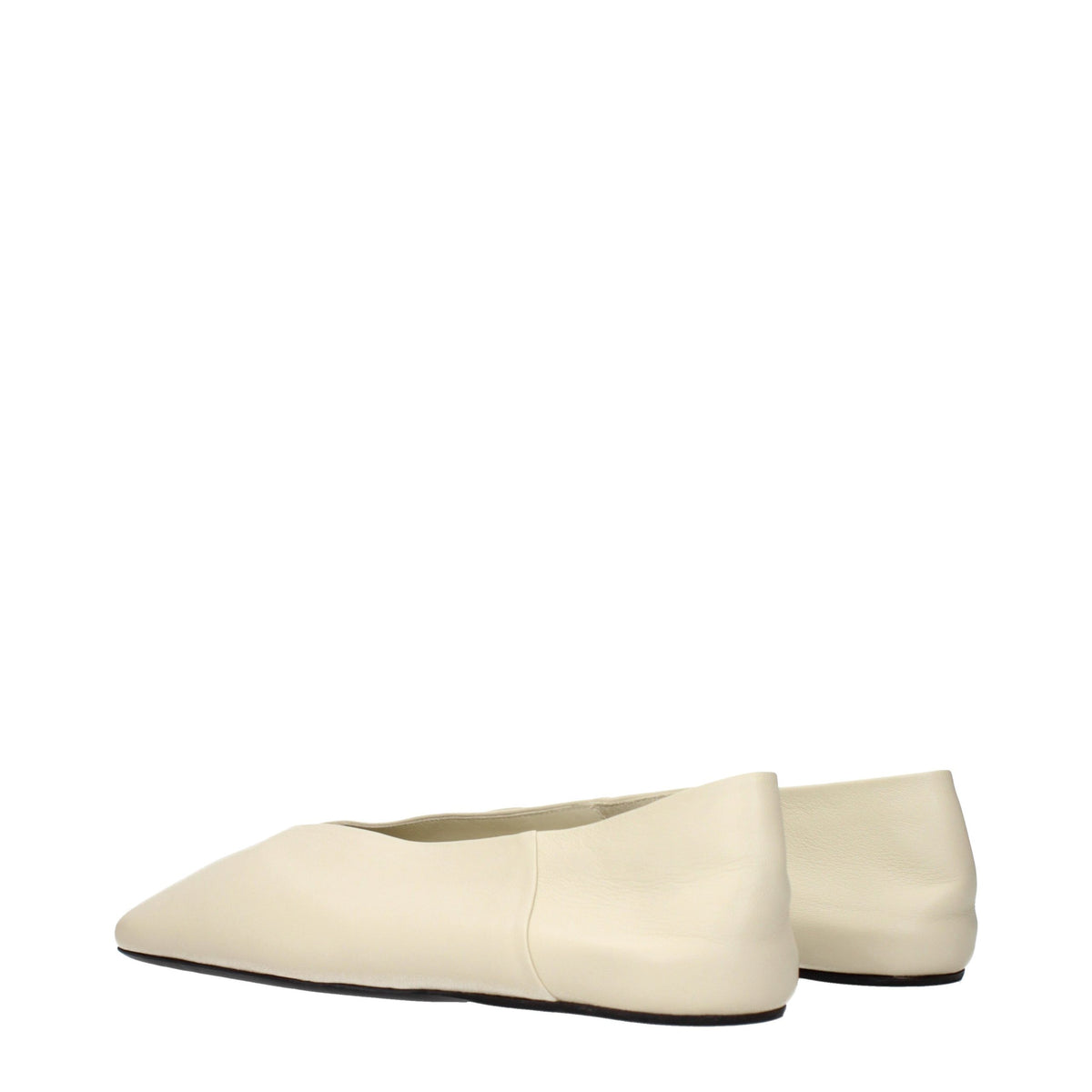 Jil Sander Women's Leather Ballet Flat Shoes - Beige